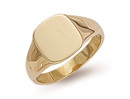 Yellow Gold Cushion Plain Signet Ring TGC-R0127