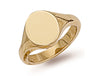 Yellow Gold Oval Plain Signet Ring TGC-R0129