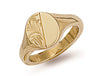 Yellow Gold Engraved Oval Signet Ring TGC-R0130