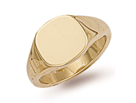 Yellow Gold Cusion Top Signet Ring TGC-R0131