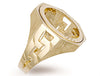 Yellow Gold Half ID Sides Sovereign Ring TGC-R0014H