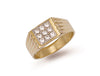 Yellow Gold Square Top Gents Cz Ring TGC-R0154