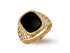 Yellow Gold Basket Side Onyx Ring TGC-R0163