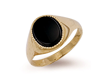 Yellow Gold Plain Onyx Ring TGC-R0165