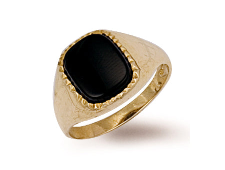 Yellow Gold Plain Onyx Ring TGC-R0167