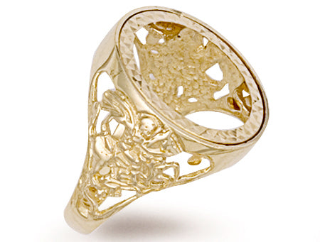 Yellow Gold Full George & Dragon Sovereign Ring TGC-R0017F