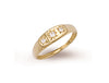 Yellow Gold Cz 3 Stone Baby Gipsy Ring TGC-R0194