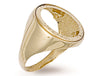 Yellow Gold Half Plain Sides Sovereign Ring TGC-R0020H