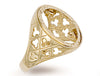 Yellow Gold Half Fancy Sides Sovereign Ring TGC-R0022H