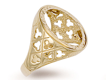 Yellow Gold Full Fancy Sides Sovereign Ring TGC-R0022F