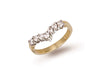 Yellow Gold Cz Wishbone Ring TGC-R0260