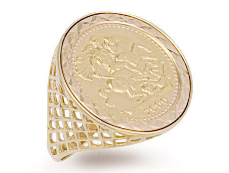 Yellow Gold Full Coin Ring TGC-R0026