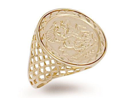 Yellow Gold Half Coin Ring TGC-R0027