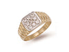 Yellow Gold Square Top Gents Cz Ring TGC-R0289