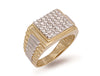 Yellow Gold Square Top Gents Cz Ring TGC-R0293
