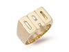 Yellow Gold Barked Sides Dad Ring TGC-R0036