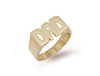 Yellow Gold Barked Sides Dad Ring TGC-R0037