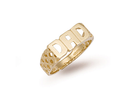 Yellow Gold Basket Sides Dad Ring TGC-R0040