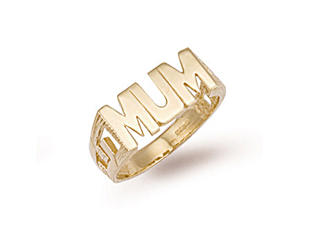 Yellow Gold ID Sides Mum Ring TGC-R0043