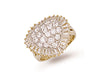 Yellow Gold Cz Heart Cluster Ring TGC-R0435