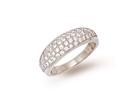 White Gold Cz Bombay Ring TGC-R0458