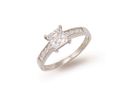 White Gold Fancy Cz Ring TGC-R0465