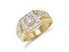Yellow Gold Square Top Gents Cz Ring TGC-R0551