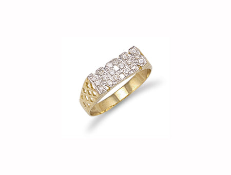 Yellow Gold Cz Basket Sides NAN Ring TGC-R0558