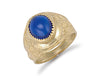 Yellow Gold Blue Cabochon College Ring TGC-R0568