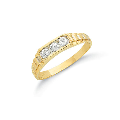 Yellow Gold Cz Baby Ring TGC-R0596