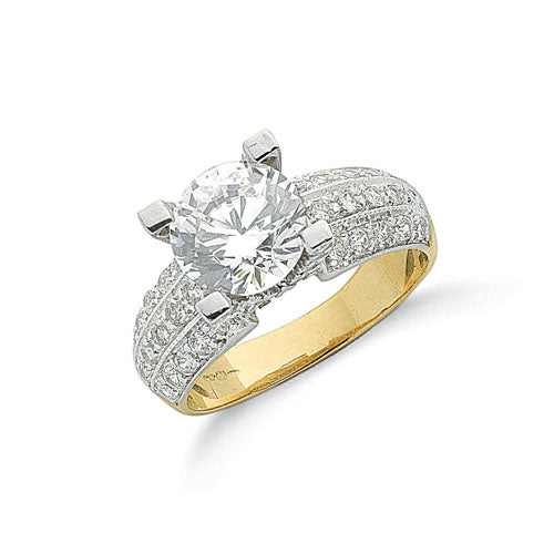 Yellow Gold Fancy Cz Ring TGC-R0599