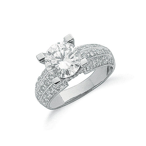 White Gold Fancy Cz Ring TGC-R0600