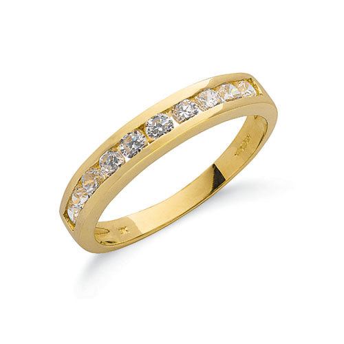 Yellow Gold Cz Eternity Ring TGC-R0617