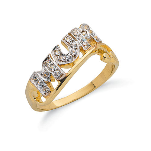 Yellow Gold Cz Fancy Mum Ring TGC-R0619