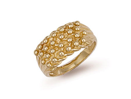 Yellow Gold Woven Back 4 Row Keeper Ring TGC-R0066