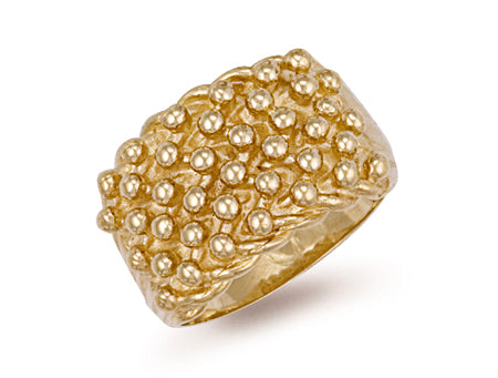 Yellow Gold Woven Back 6 Row Keeper Ring TGC-R0069