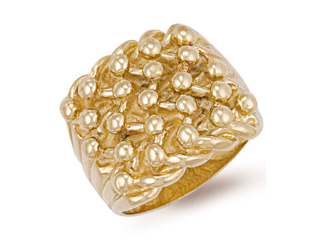 Yellow Gold Woven Back 5 Row Keeper Ring TGC-R0070