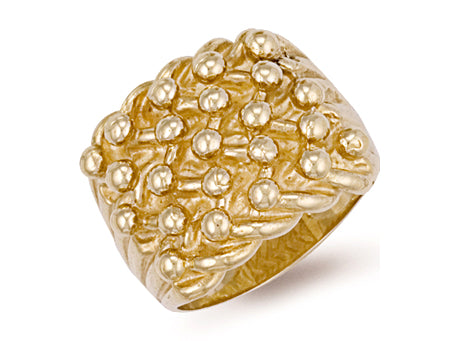Yellow Gold Woven Back 5 Row Keeper Ring TGC-R0071