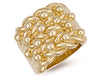 Yellow Gold Woven Back 4 Row Keeper Ring TGC-R0073