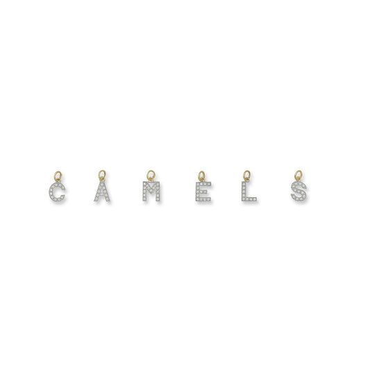 Yellow Gold Small Cz Intial Pendants TGC-SLINCZ