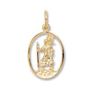 Yellow Gold Oval Cut Out St Christopher Pendant TGC-SM0041