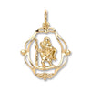 Yellow Gold Oval Fancy Cut Out St Christopher Pendant TGC-SM0042