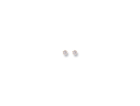 Yellow Gold 3mm Claw Set Lavander Cz Studs TGC-ST0049