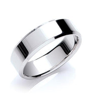 7mm Flat Court Bevelled Edge Wedding Band TGC-WR0027