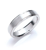 5mm Flat Court Track Edge Matt Wedding Band TGC-WR0041