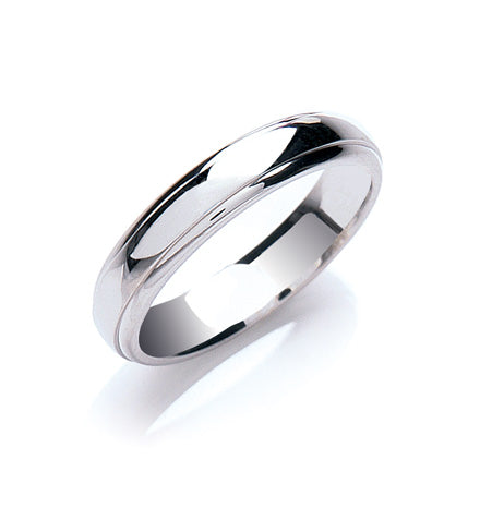 4mm Court Track Edge Wedding Band TGC-WR0043