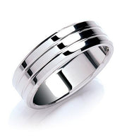 7mm Flat Court Bevelled Edge Polish Wedding Band TGC-WR0045