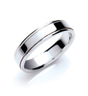 5mm Flat Court Track Edge Polish Wedding Band TGC-WR0048