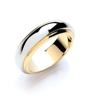6mm Two Colour Step-Cut D-Shape Wedding Band TGC-WR0062