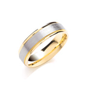 6mm Two Colour Matt Centre - Polish Edge Wedding Band  TGC-WR0075